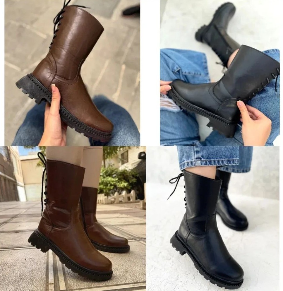 نیم بوت زنانه دخترانه چرم