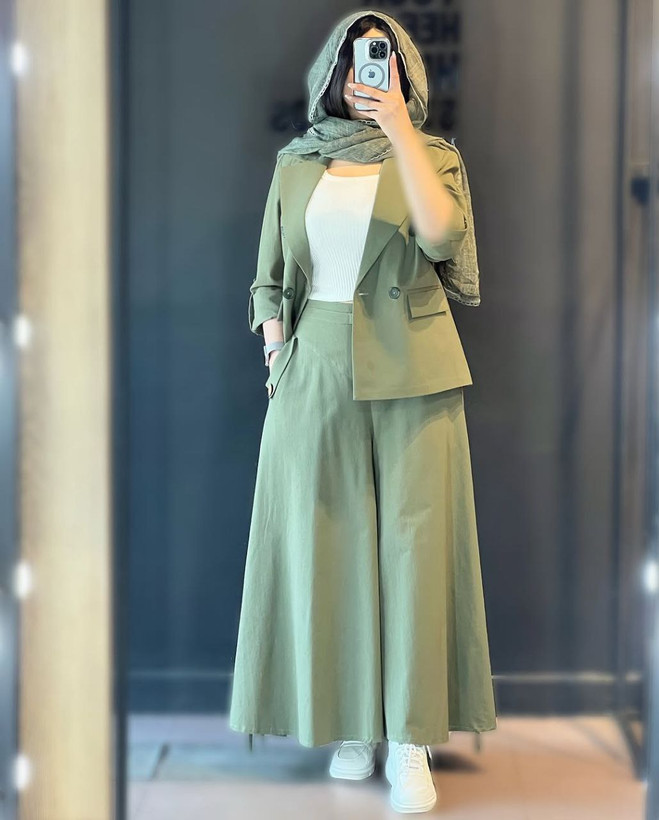 کت وشلوار رویا زنانه لنینت فوق العاده خنک و سبک بدون آبرفت و چروکی
