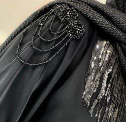 : عبایی سردوش دار مه لقا زنانه الیزه باکیفیت مشکی بند تنظیم سایز