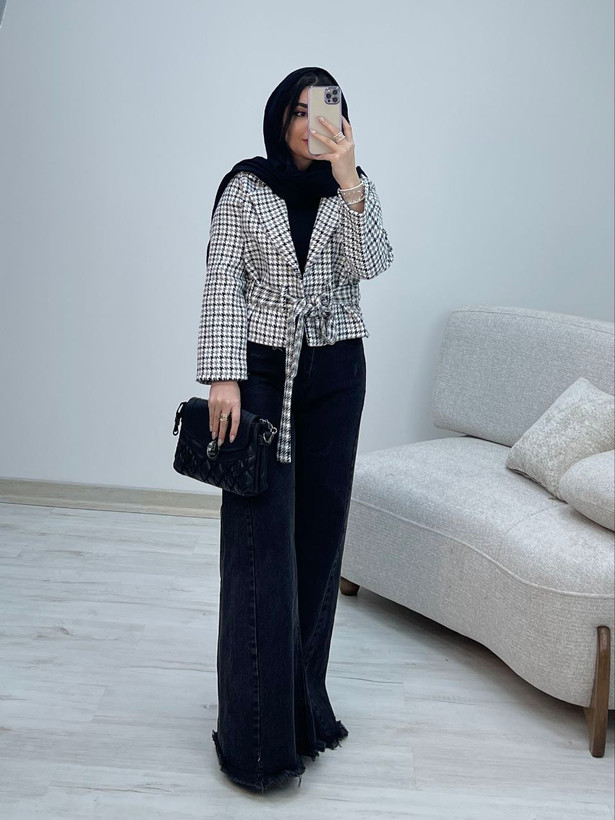 کراپ کت نیلوفر زنانه موهر پشمی