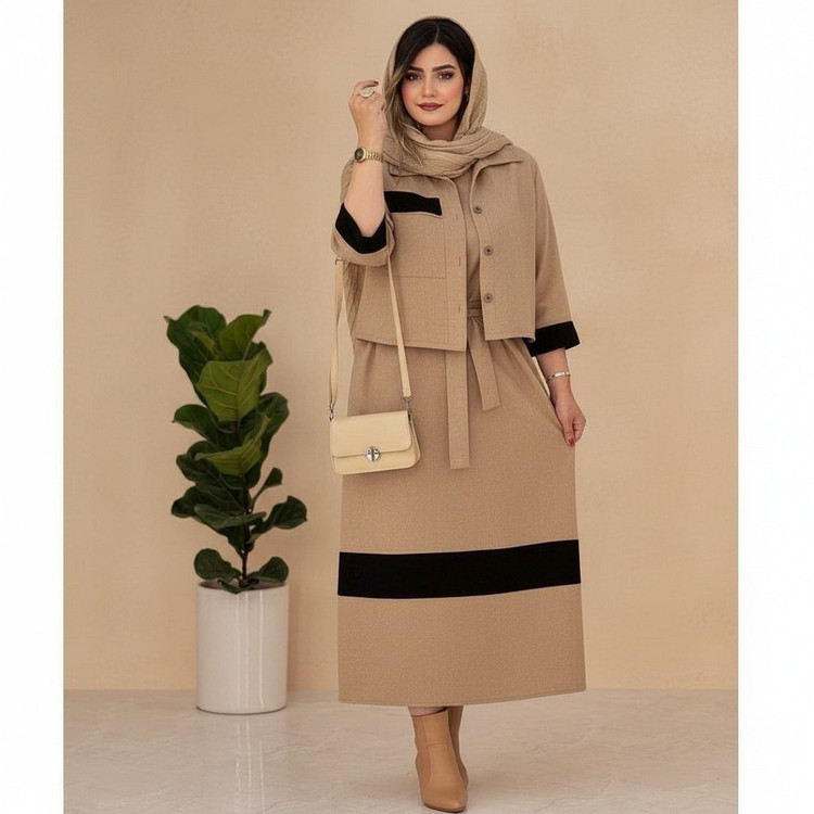 نام : کت و سارافون کژال زنانه مخمل کبریتی