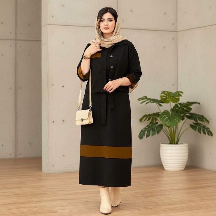 نام : کت و سارافون کژال زنانه مخمل کبریتی