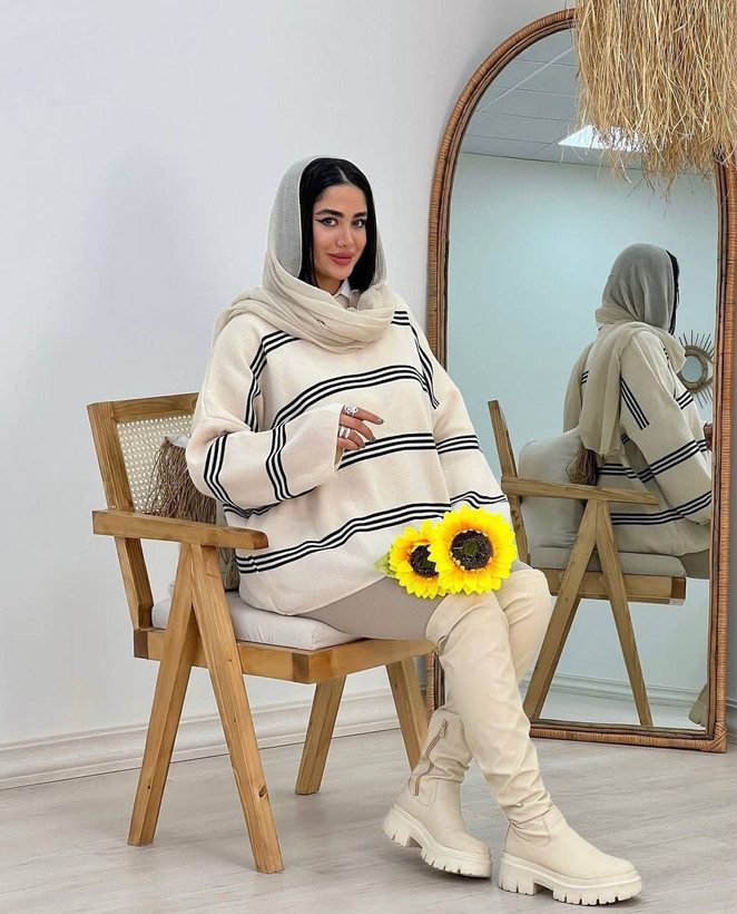 ❤️:بلوز و شلوار دو تیکه سایز پلاس : بافت با کیفیت زنانه