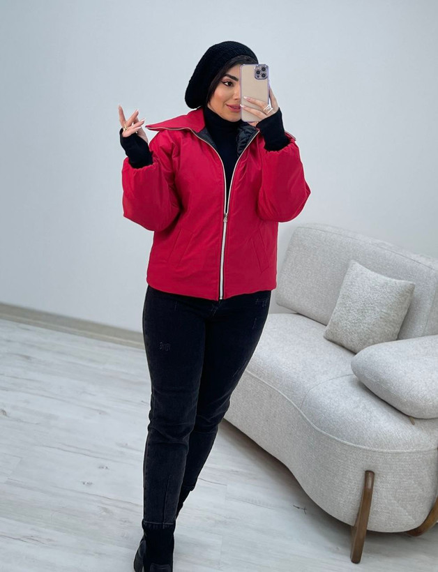 کاپشن کوتاه شیلا🍂 تی سی گرم بالا استردار پشم شیشه زنانه مردانه