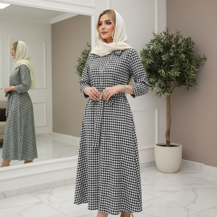 : کفتان جلو بسته صنوبر زنانه: توییت تافته ضخیم
