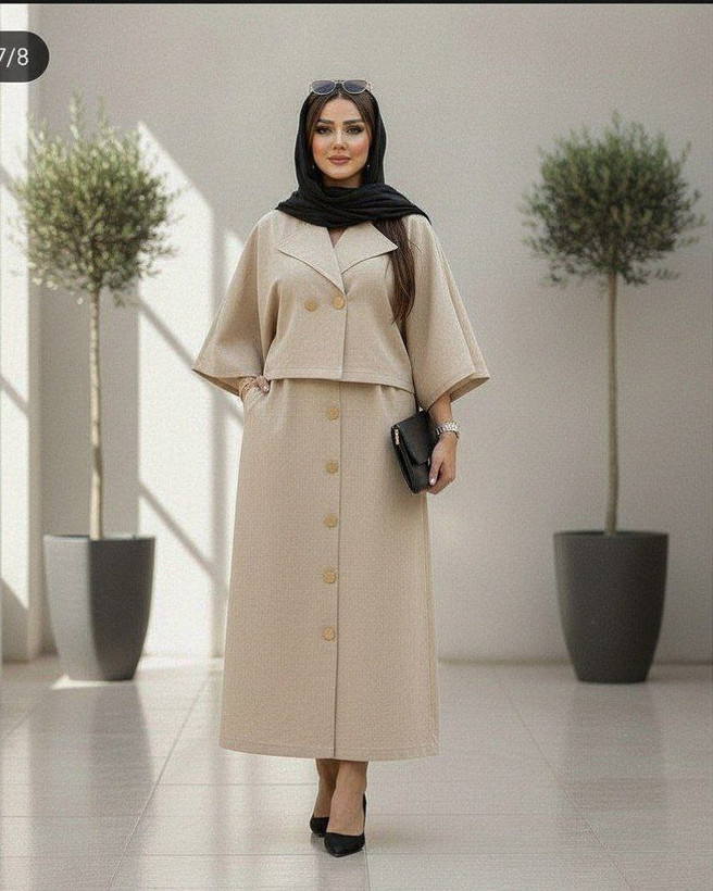 👚نام : کت دامن تارا✨ 🧶جنس : لنین✨ زنانه تنوع دارد فری سایز