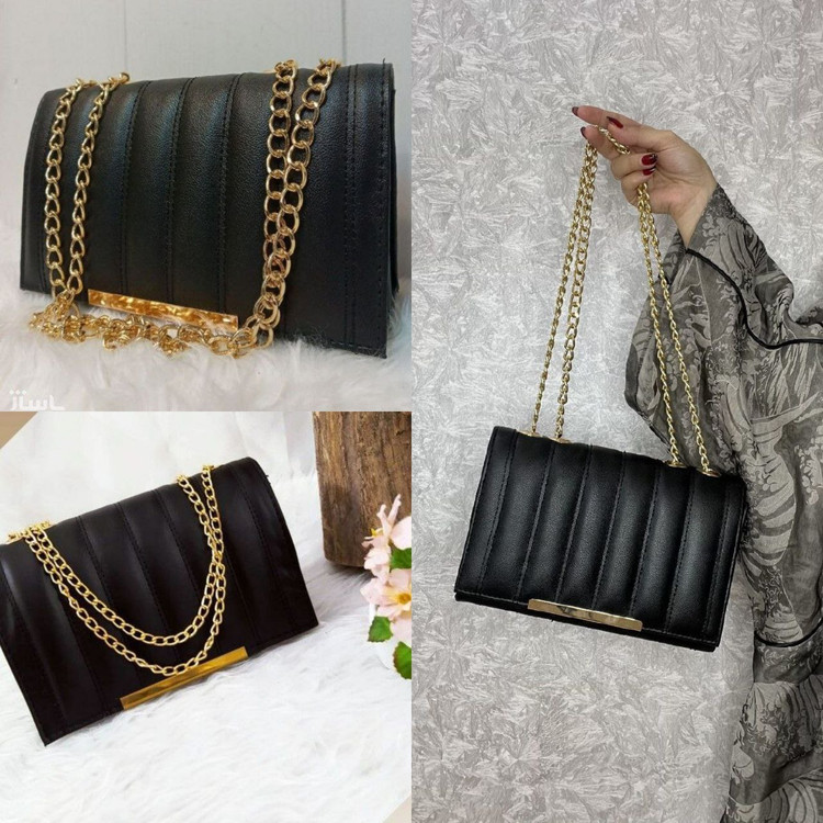 کیف سیما زنانه جنس چرم مشکی سایز ۱۵×۲۰