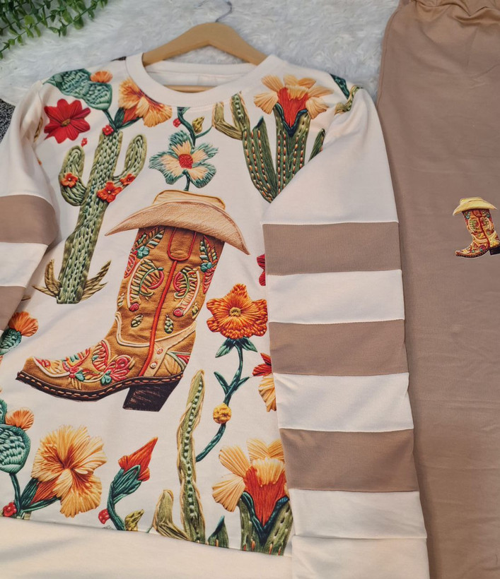 ست بلوز شلوار کاکتوس ۲ 👚جنس : دورس لطیف تک رنگ فری سایز