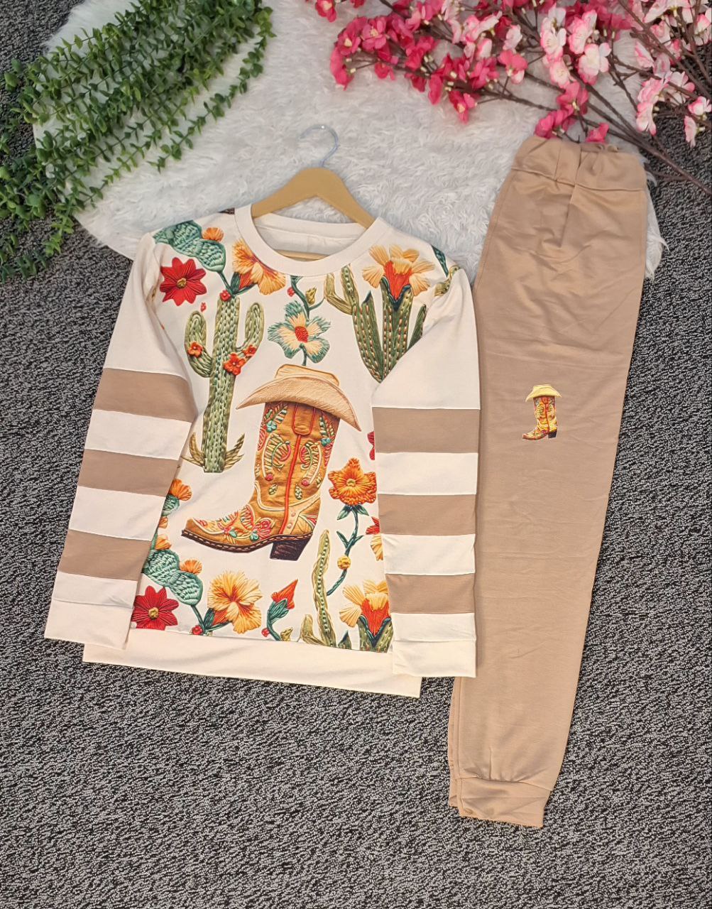 ست بلوز شلوار کاکتوس ۲ 👚جنس : دورس لطیف تک رنگ فری سایز