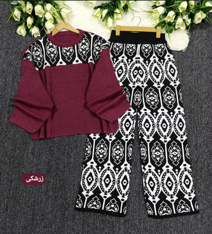 ست سنتی سوپر نخ درجه یک زرشکی, سبز, سدری, کرم, مشکی, نسکافه ای فری (38-50) زنانه