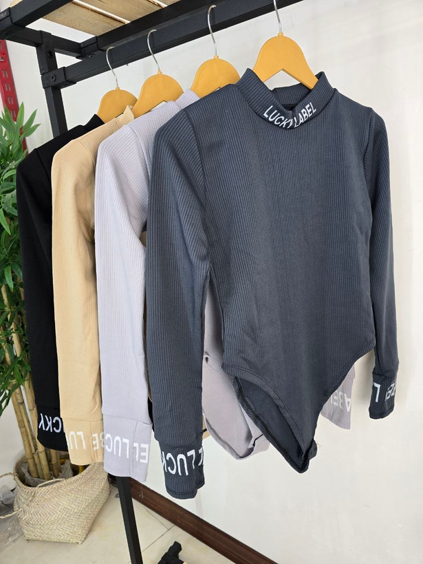 : بادی lucky lable 🍁 جنس : فانریپ زنانه طوسی تیره, طوسی روشن, کاپوچینو, مشکی فری 36_44