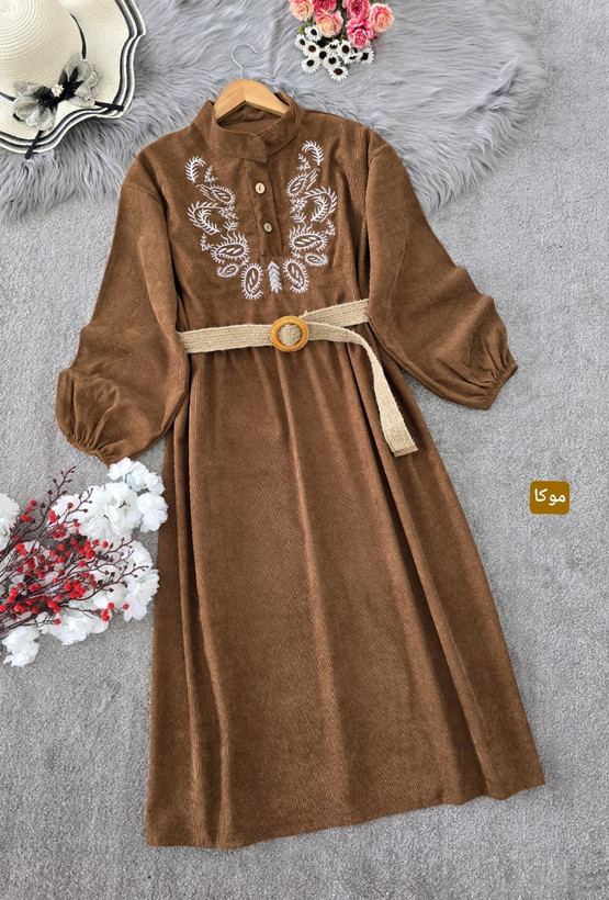 کفتان گلدوزی ترمه مخمل کبریتی ریز زنانه زرشکی, سبزیشمی, سرمه ای, موکا, طوسی, کرم نسکافه ای, مشکی فری سایز