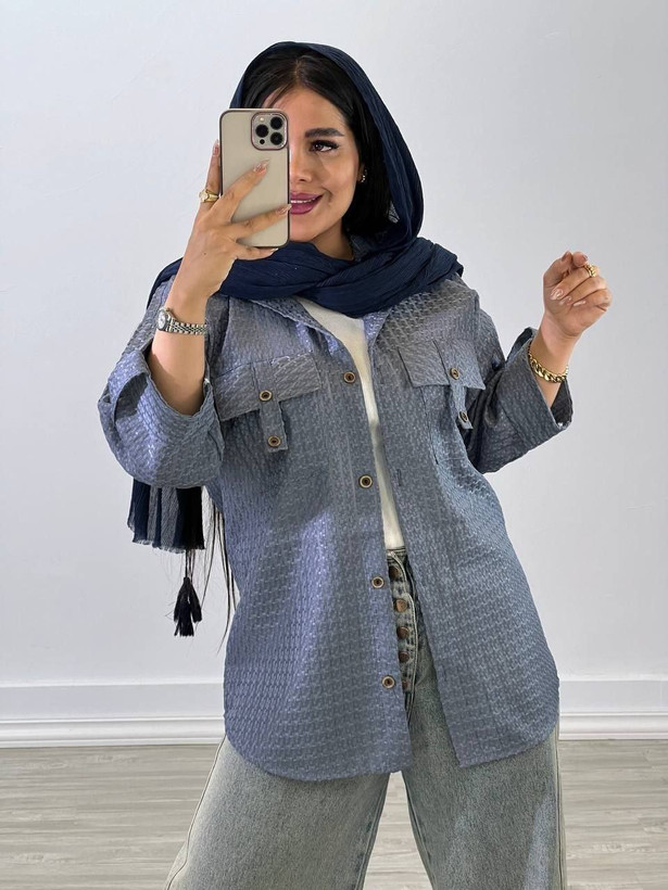 شومیز مانتویی حصیری زنانه: حصیری درجه یک رنگ سبز, سفید, طوسی, مشکی, نسکافه ای سایز فری(38-46)