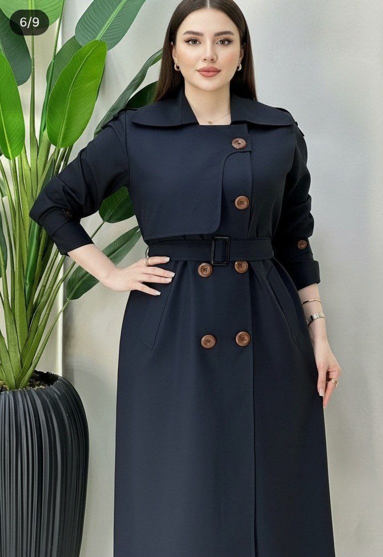 مانتو بارانی پریسا   کتان کجراه گرم بالا زنانه  سبز , قهوه.ای , مشکی , سرمه ای  فری40_48 ,