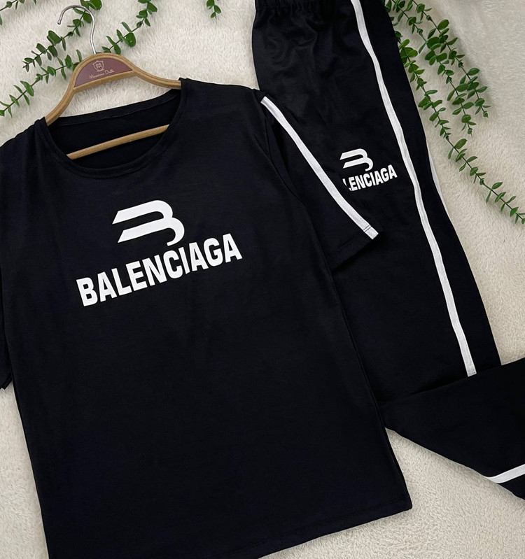 ست تیشرت شلوار Balenciaga جنس : سوپر اسپان فول کش رنگ : مشکی زنانه