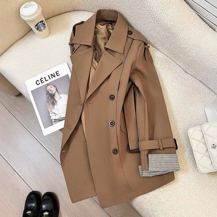 ترنچ کت مهسو 👚جنس : کتان سبز , مشکی , سرمه.ای , طوسی , شتری , : 1 , 2 ,