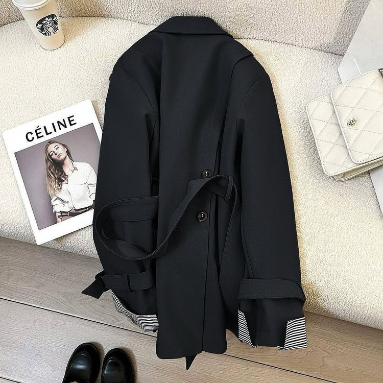 ترنچ کت مهسو 👚جنس : کتان سبز , مشکی , سرمه.ای , طوسی , شتری , : 1 , 2 ,