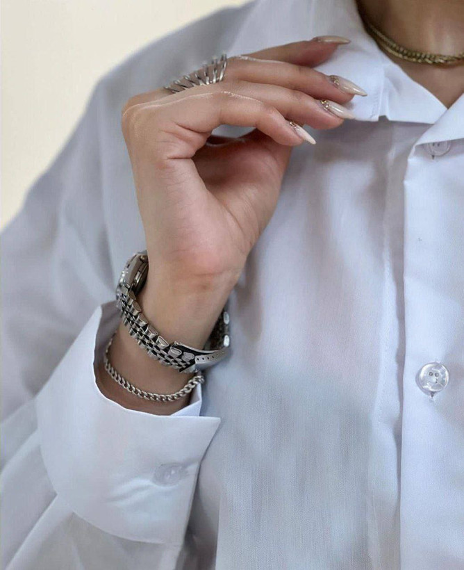 : شومیز مدل ستاره ❤️جنس : داکرون باکیفیت : فری38_46 سفید زنانه