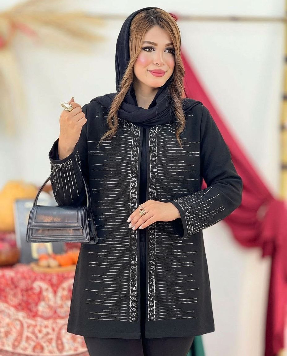 مانتو کتی مدل شیده  ❤️جنس : مازراتی مشکی زنانه   فری38_44/46