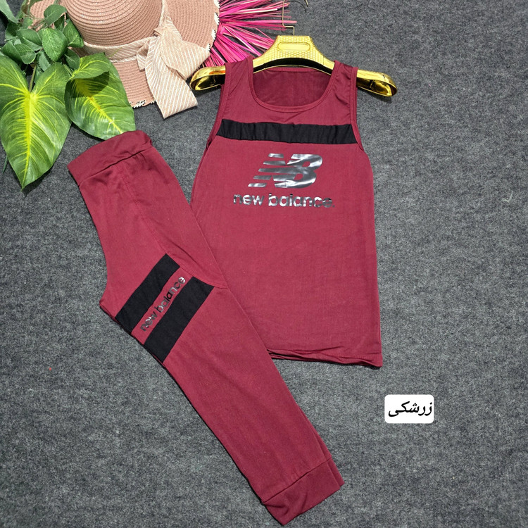 ست ورزشی نیو بالانس جنس: فلامنت فوووول کش فری سایز بنفش - زرشکی - سبزابی - سبزفسفری - طوسی - قرمز - کله غازی زنانه