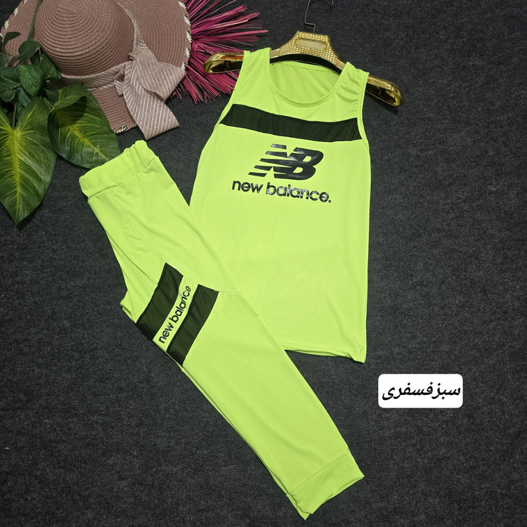 ست ورزشی نیو بالانس جنس: فلامنت فوووول کش فری سایز بنفش - زرشکی - سبزابی - سبزفسفری - طوسی - قرمز - کله غازی زنانه