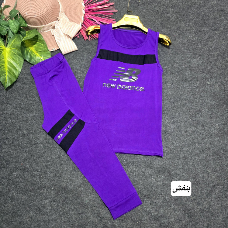 ست ورزشی نیو بالانس جنس: فلامنت فوووول کش فری سایز بنفش - زرشکی - سبزابی - سبزفسفری - طوسی - قرمز - کله غازی زنانه