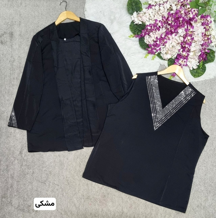 شومیز دوتیکه ماهرو جنس: الیزه درجه1 سایز5 - سایز6 سرخابی - سفید - مشکی - نسکافه - کاربنی - کرمی زنانه