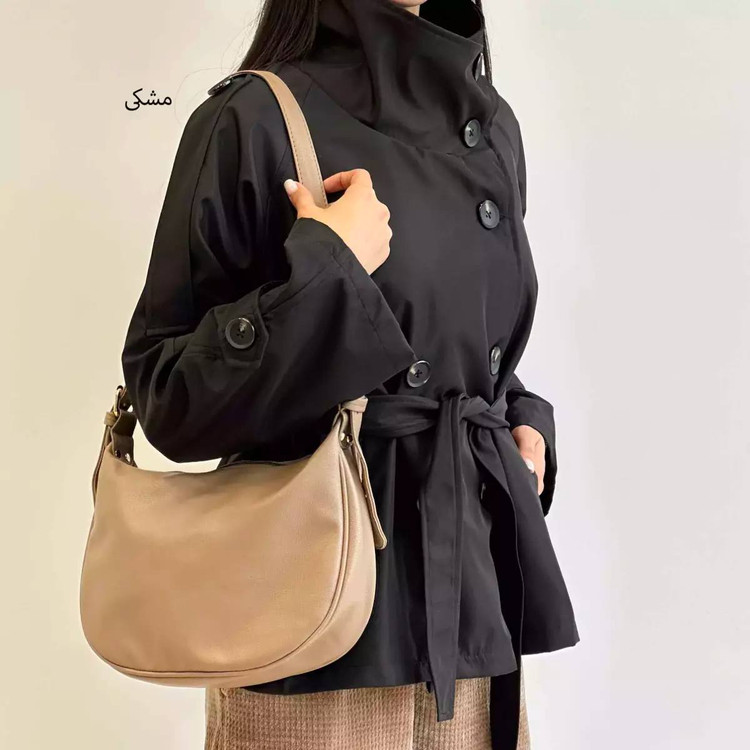 ترنچ کت برشکا جنس : سانتانا گرم بالا مشکی , سبز , سورمعی , نسکافعی , فری سایز زنانه