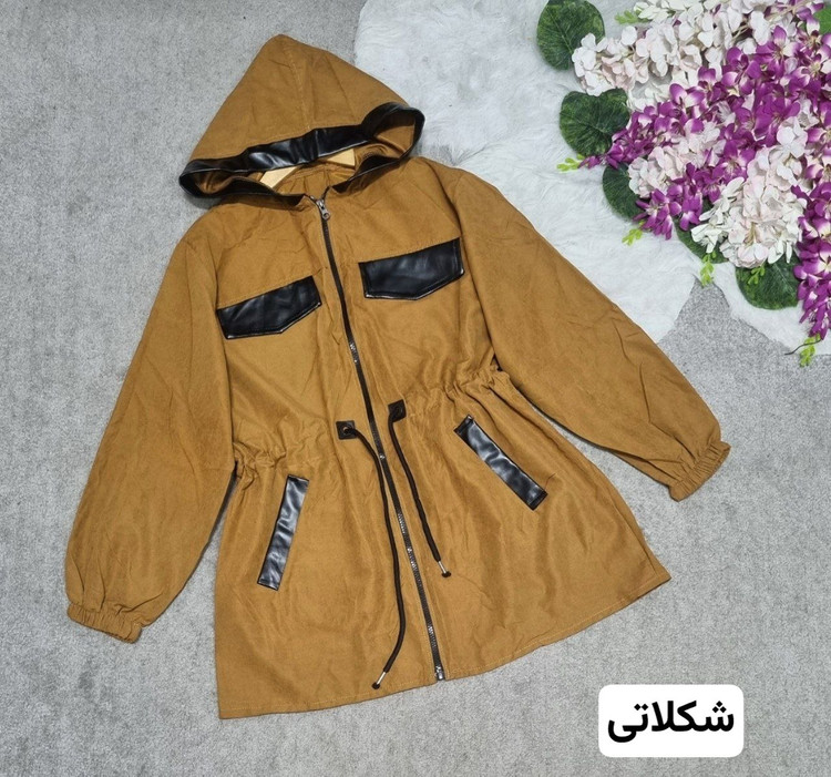 بارانی گیلدا جنس: میکرو استخونی - زرد - سبز - سرخابی - شکلاتی - مشکی فری سایز زنانه