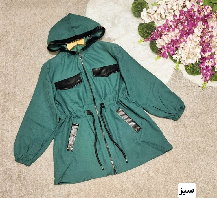 بارانی گیلدا جنس: میکرو استخونی - زرد - سبز - سرخابی - شکلاتی - مشکی فری سایز زنانه