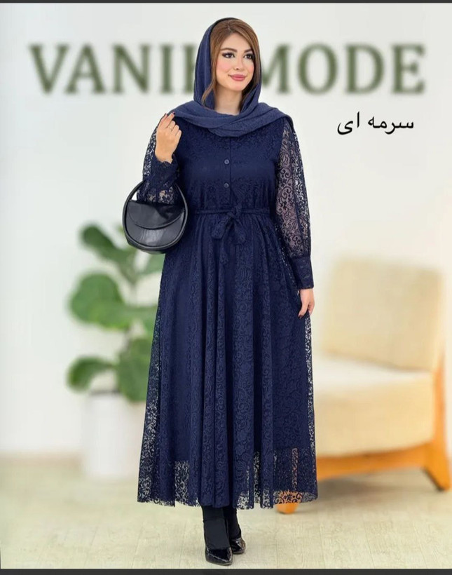 پیراهن گیپور مهلا جنس : گیپور مشکی , سورمعی , سبز , قرمز , کرم , زنانه فری سایز