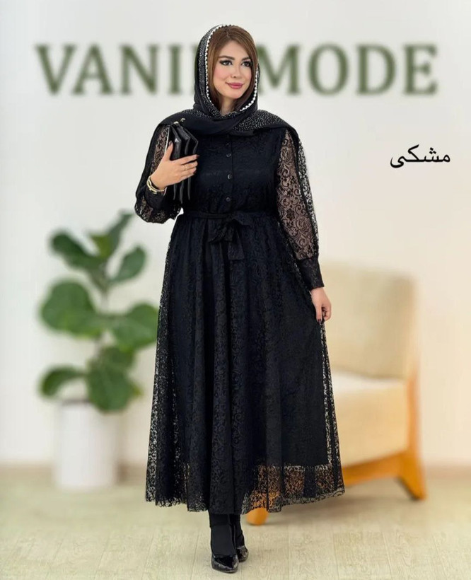 پیراهن گیپور مهلا جنس : گیپور مشکی , سورمعی , سبز , قرمز , کرم , زنانه فری سایز