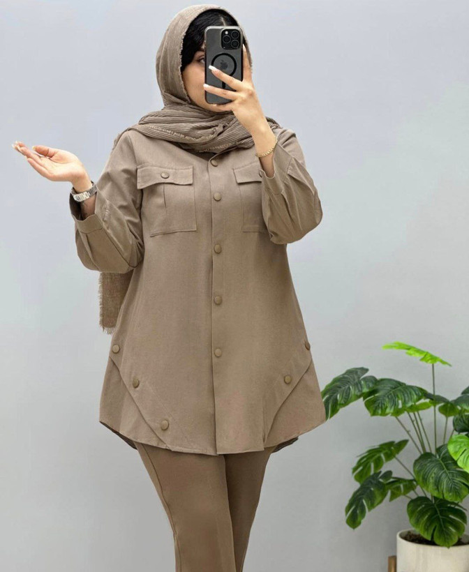 مدل فرانک 🖤جنس : کتان کش با کیفیت (نوعی بنگال) سبز روشن, مشکی, نسکافه ای تیره, نسکافه ای روشن فری سایز زنانه