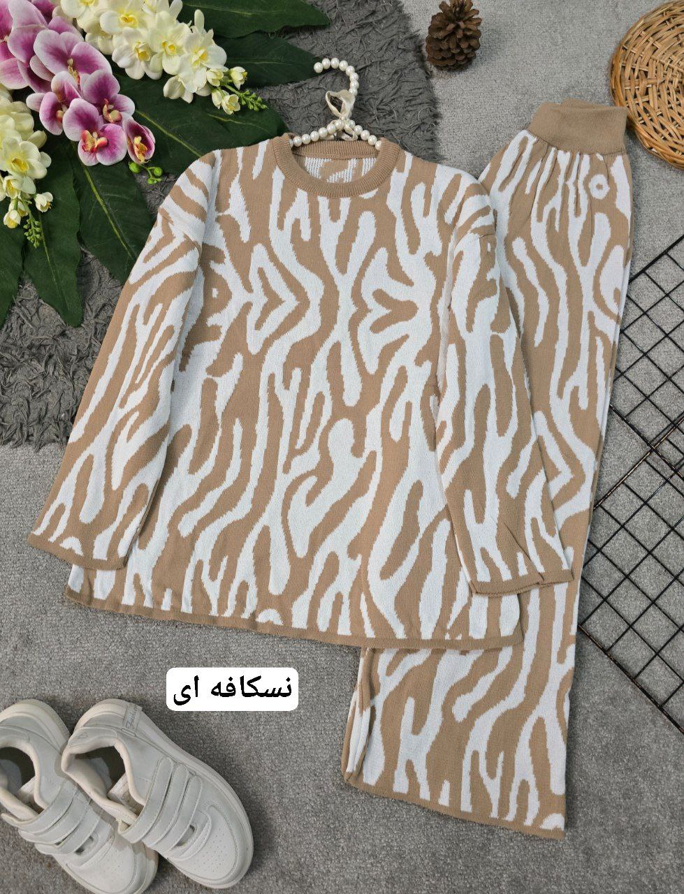 ست بافت میترا 🖤جنس : بافت دو لایه و ظریف و سبک ذغالی, طوسی, مشکی, نسکافه ای زنانه فری سایز