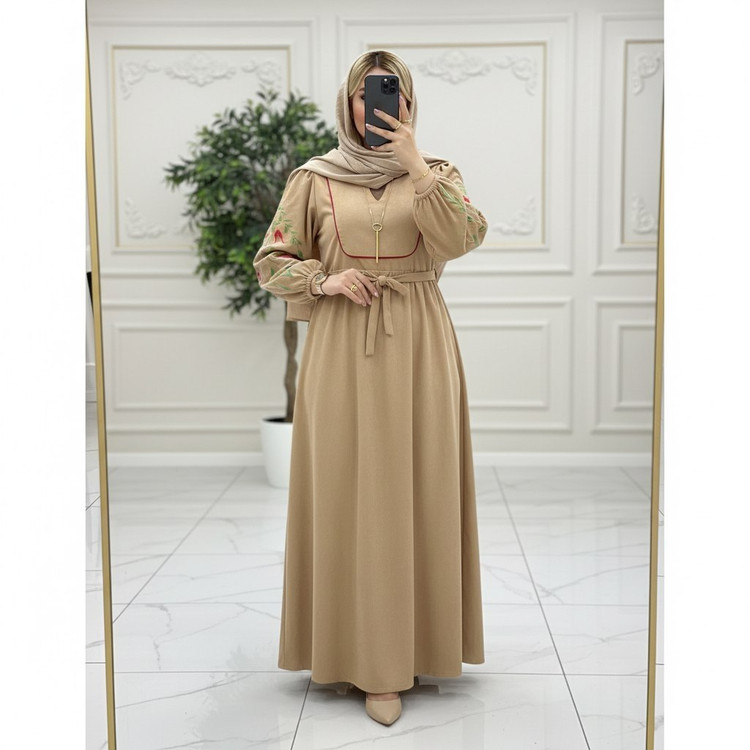 کفتان گلدوزی نازگل جنس : مخمل کبریتی ریز زرشکی, سبزیشمی, سرمه ای, طوسی, کرم, مشکی, موکا فری سایز زنانه