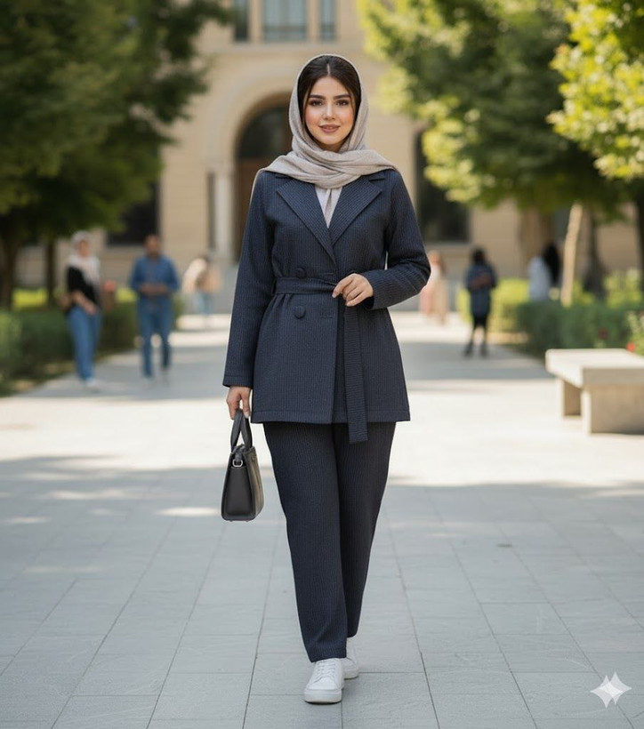 کت شلوار رستا جنس : پرشین دیپلمات مشکی , توسی , سرمهی , سایز1-2 زنانه