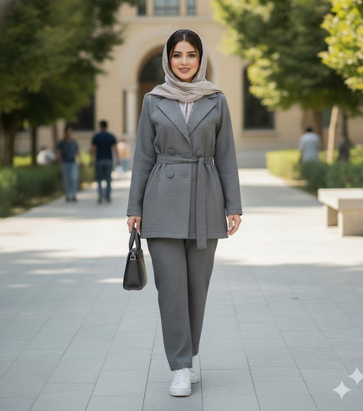 کت شلوار رستا جنس : پرشین دیپلمات مشکی , توسی , سرمهی , سایز1-2 زنانه