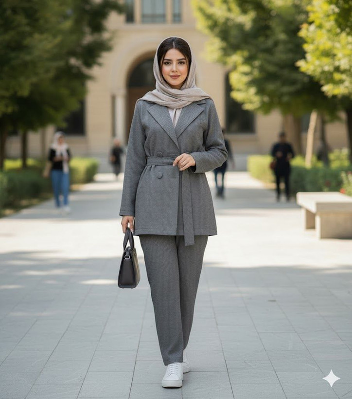کت شلوار رستا جنس : پرشین دیپلمات مشکی , توسی , سرمهی , سایز1-2 زنانه