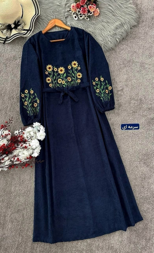 کفتان گلدوزی اروشا پاییزه جنس : مخمل کبریتی و گلدوزی دونه اناری, سبزیشمی تیره, سرمه ای, طوسی, کرم نسکافه ای, شکی, موکا