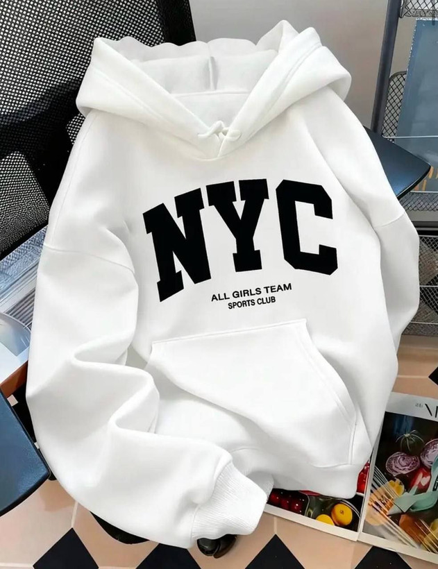 هودی NYC جنس-پنبه اسپان تو کرکی مشکی . طوسی . سفید فیری سایز 36تا42