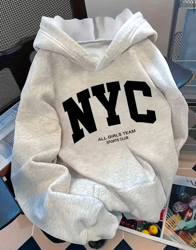 هودی NYC جنس-پنبه اسپان تو کرکی مشکی . طوسی . سفید فیری سایز 36تا42
