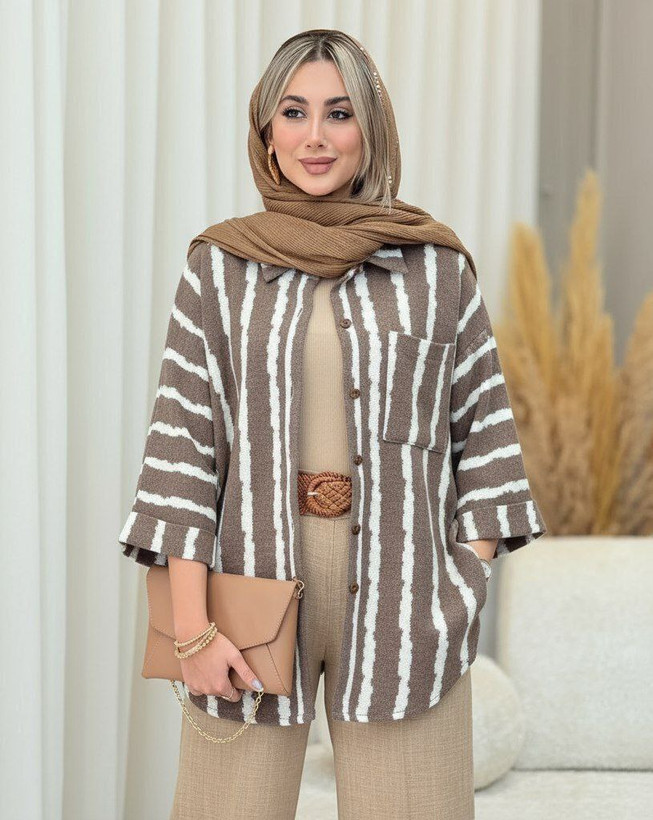 پانچ بافت سحر 🍁 جنس : بافت فشرده شکلاتی سفید, شکلاتی مشکی, طوسی برفی, طوسی تیره, مشکی, نسکافه زنانه فری سایز