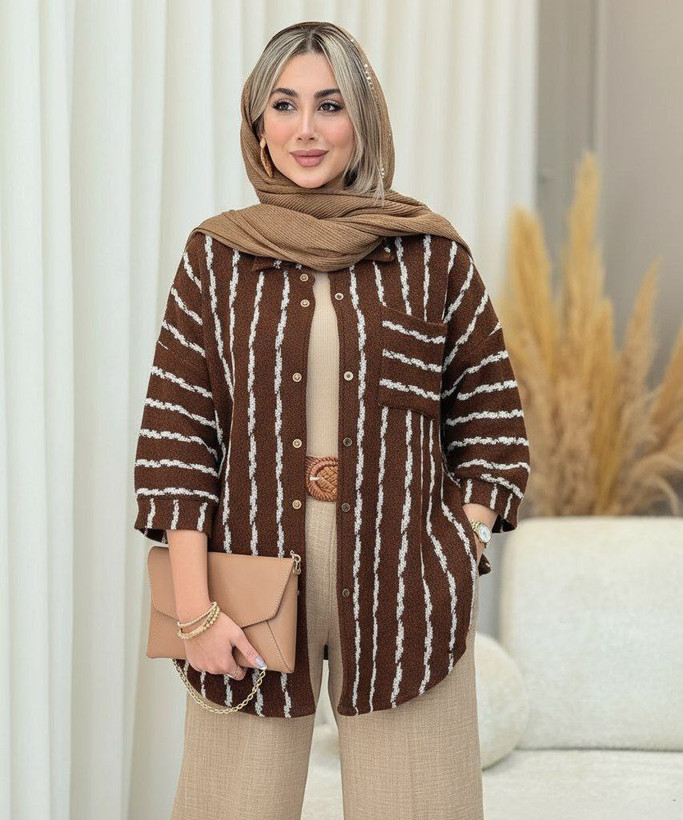 پانچ بافت سحر 🍁 جنس : بافت فشرده شکلاتی سفید, شکلاتی مشکی, طوسی برفی, طوسی تیره, مشکی, نسکافه زنانه فری سایز
