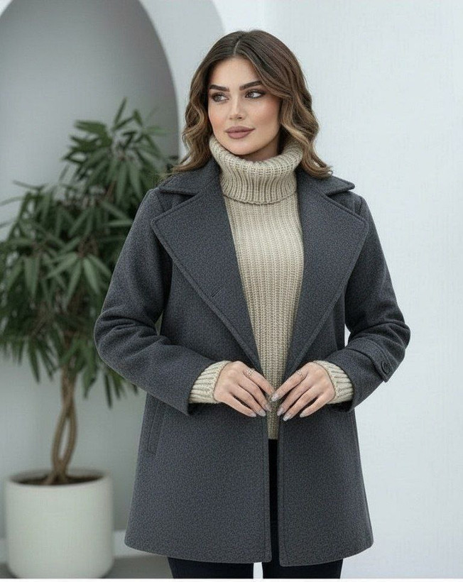 پالتو کتی ونوس جنس : موهر پشمی :طوسی, مشکی,دودی,کرم نخودی فری سایز زنانه