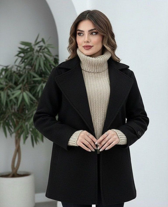 پالتو کتی ونوس جنس : موهر پشمی :طوسی, مشکی,دودی,کرم نخودی فری سایز زنانه