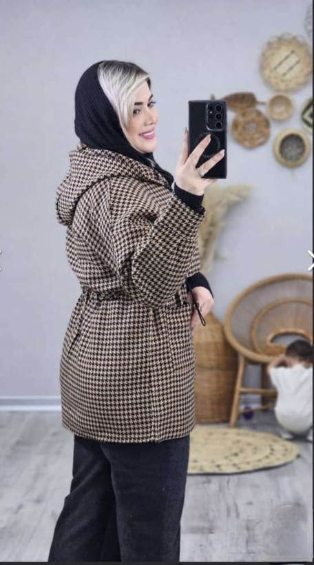 مانتو کمرگت نیوشا تافته پیچازی ضخیم خاکستری, سفیدمشکی, قهوه ای, نسکافه ای, کرم سایز دو , سایز یک زنانه