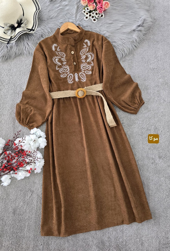 کفتان گلدوزی ترمه جنس : مخمل کبریتی ریز سبزیشمی, سرمه ای, طوسی, کرم نسکافه ای, مشکی, موکا فری سایز زنانه