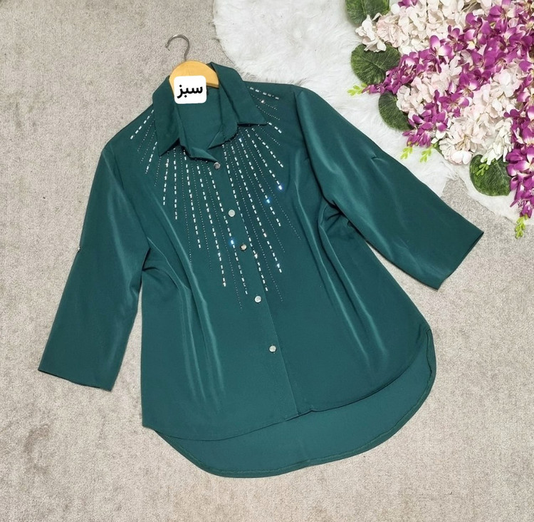 شومیز جواهر جنس: الیزه درجه1 زرشکی - سبز - سورمه - مشکی : سایز1 - سایز2 - سایز3 - سایز4 زنانه