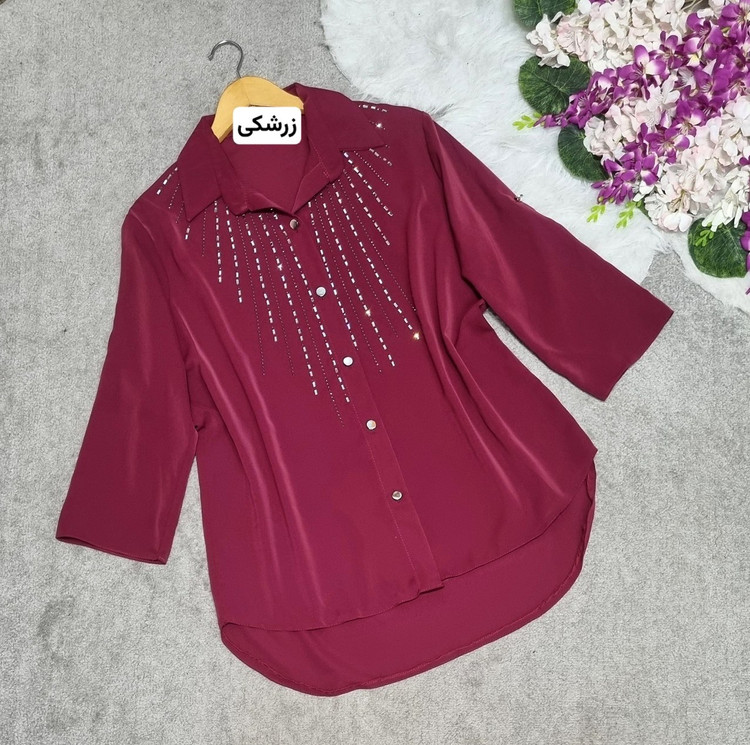 شومیز جواهر جنس: الیزه درجه1 زرشکی - سبز - سورمه - مشکی : سایز1 - سایز2 - سایز3 - سایز4 زنانه