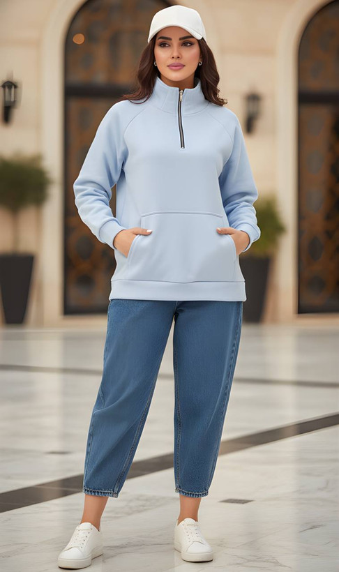 دورس نیم زیپ یقه آزاد داخل کرکی ساده جنس: دورس (سه نخ داخل کرکی درجه 1) : آبی, سفید, صورتی, قهوه ای, کاربنی, مشکی, یشمی زنانه مردانه فری سایز